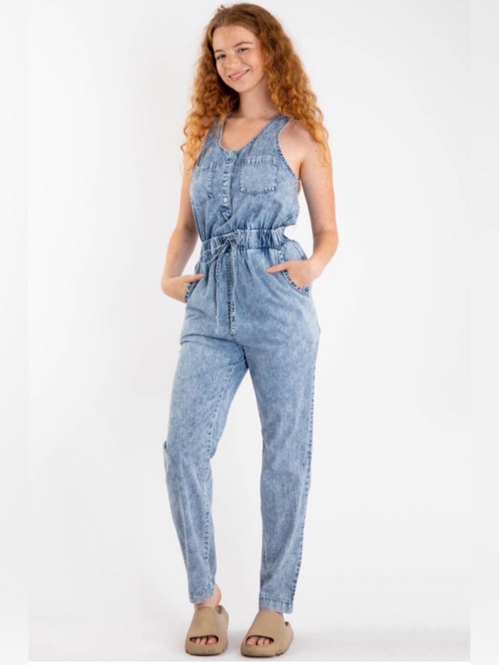 New Bluevelvet denim jumpsuit sz S